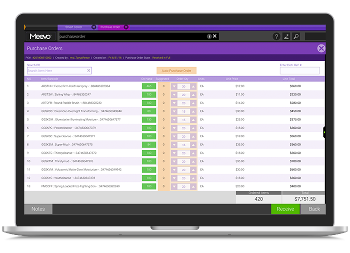 Meevo automatic Purchase Order