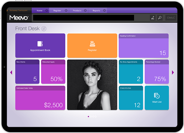 Meevo Front Desk Smart Center on tablet device